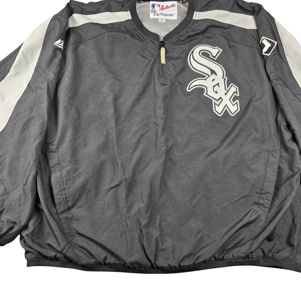 Vintage Majestic Chicago White Sox MLB Quarter Zip Pullover Size XL #328